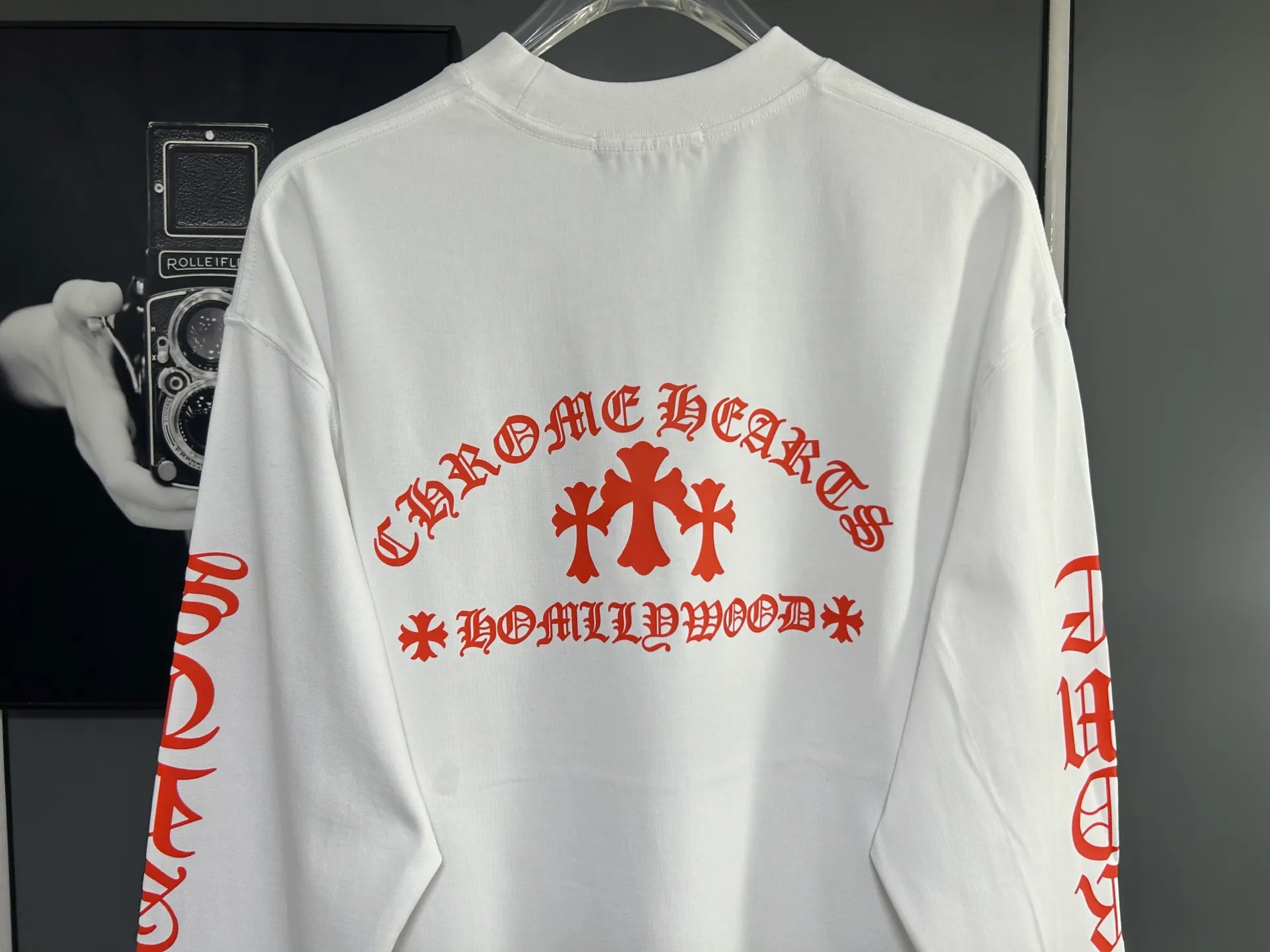 P230 2026 new (exclusive) Chrome Hearts autumn and winter limited edition heavyweight high-weight long-sleeved T-shirt, customized Dreamweaver Yayun ribbed cotton designer concept style Fabric: Heavy 380g Size: S M L XL Color: White